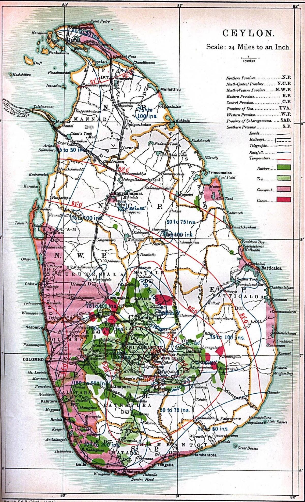 kat jeyografik nan Sèilane Sri Lanka