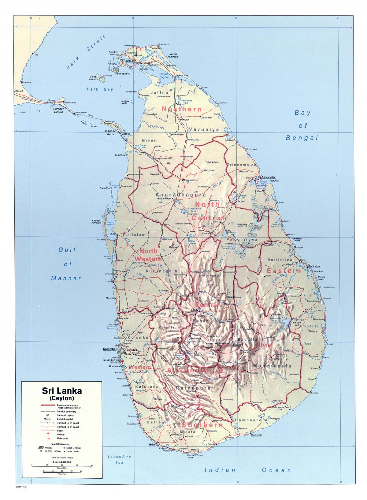 kat jeyografik nan Sri Lanka ak lavil