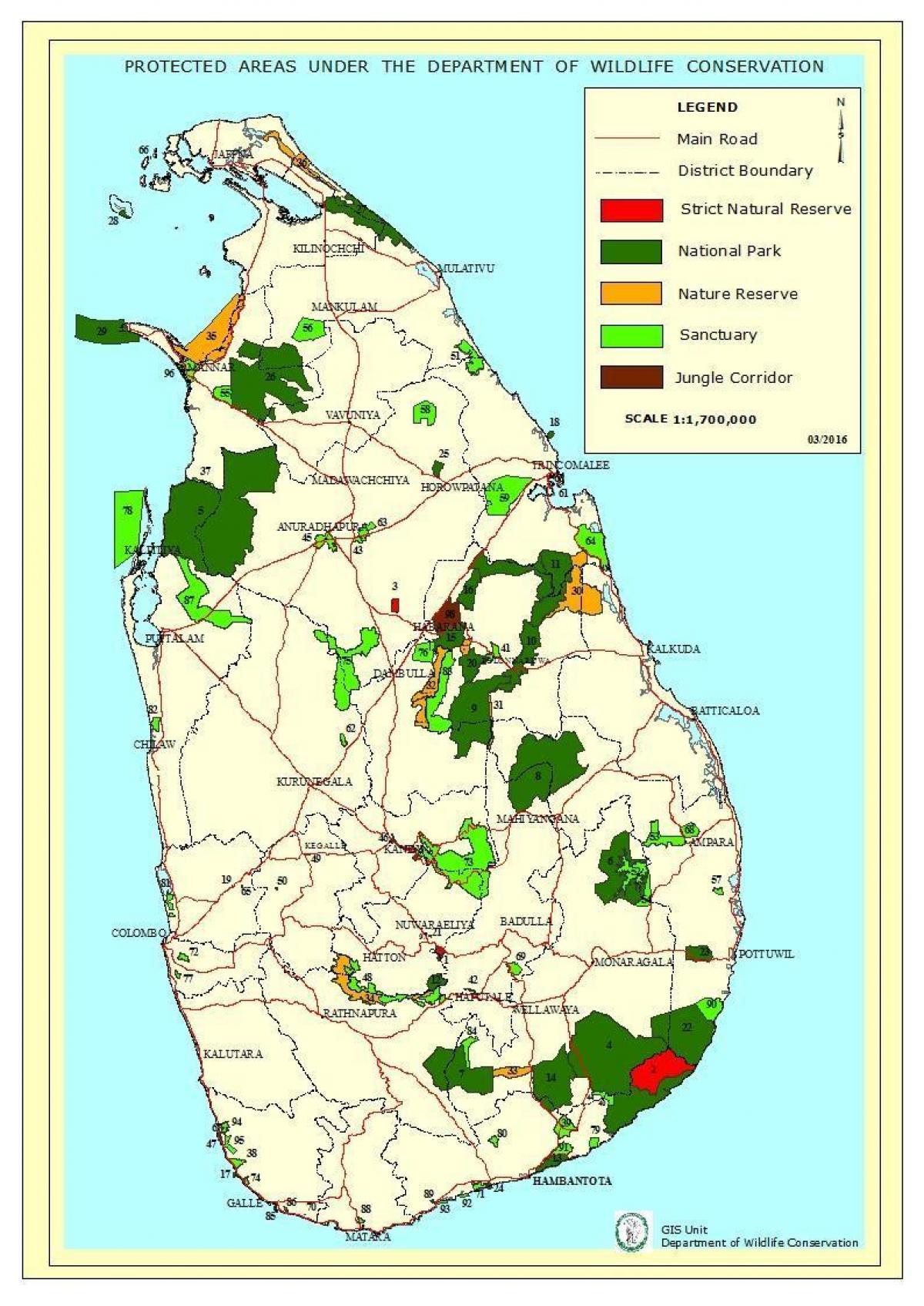pak nasyonal la nan Sri Lanka kat jeyografik