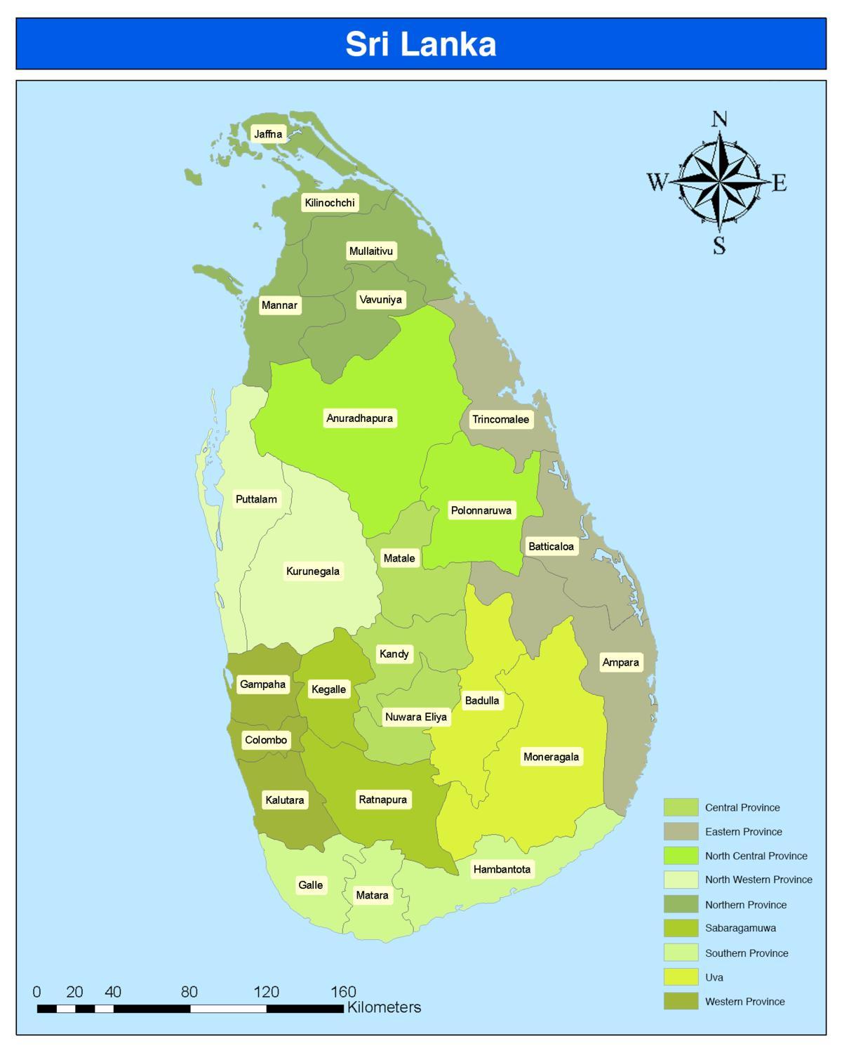 Sri Lanka distri kat jeyografik nan sinhala