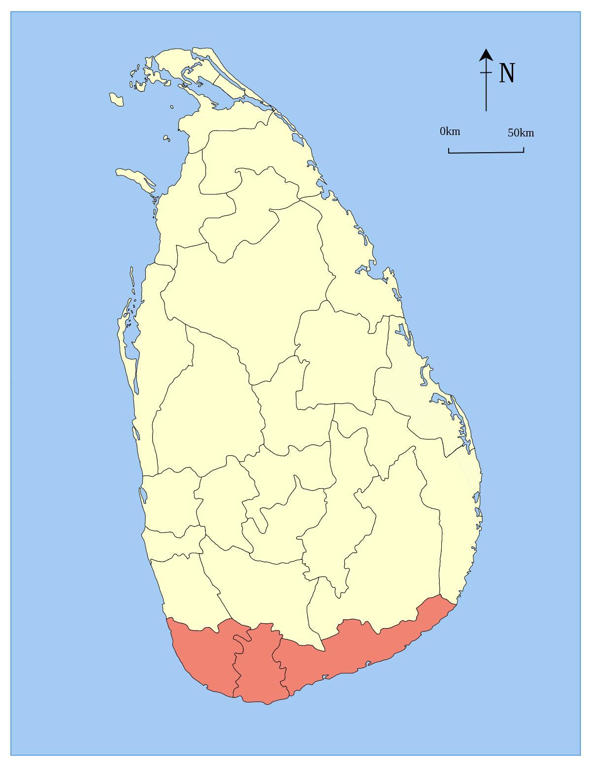 kat jeyografik nan Sri Lanka pwovens sid