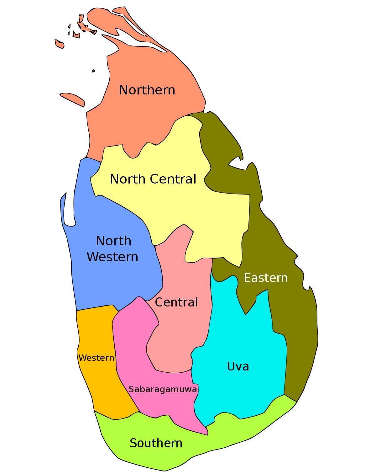 Sri Lanka kat jeyografik pwovens yo, distri