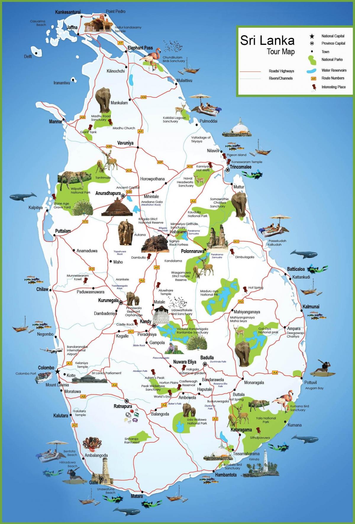 kote touris nan Sri Lanka kat jeyografik
