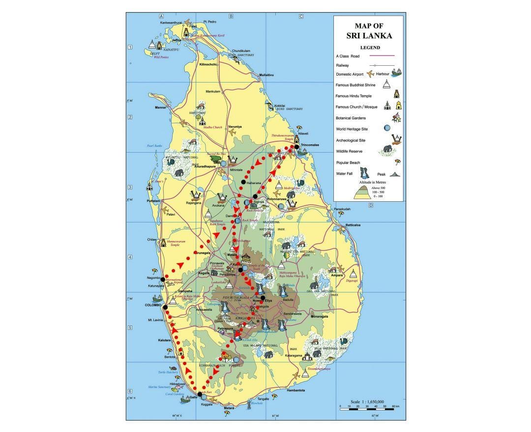 kat jeyografik nan senbòl yo favè relijye nan Sri Lanka