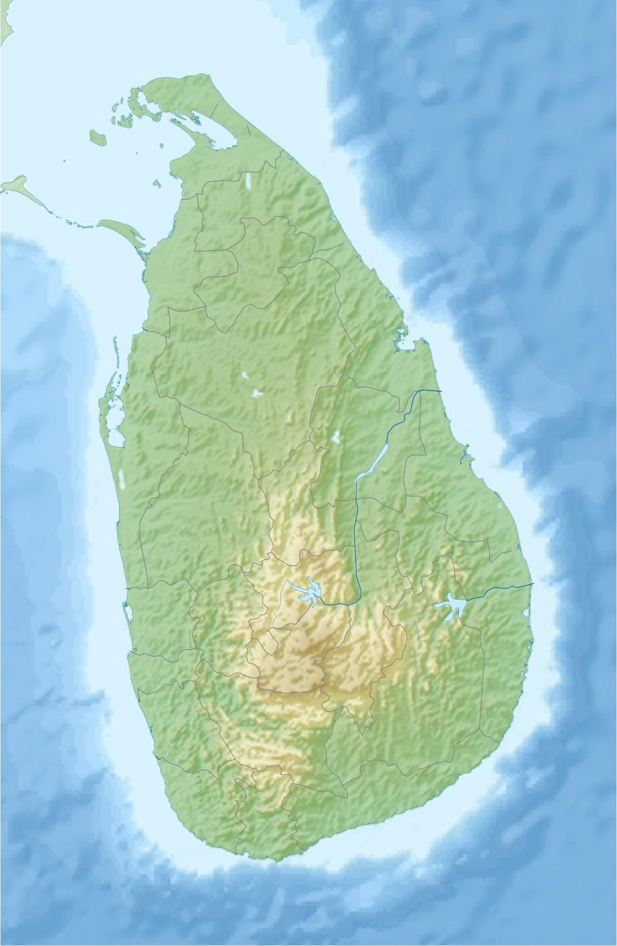kat jeyografik nan tè a kat jeyografik Sri Lanka