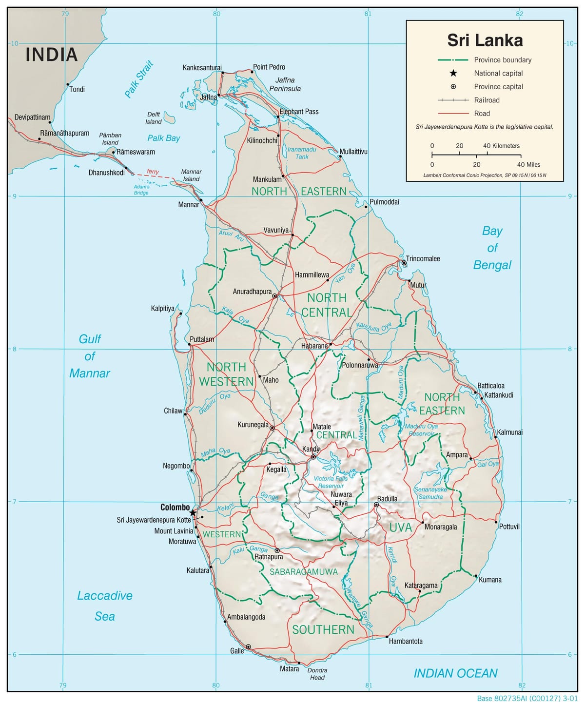 map de navigasyon a kat jeyografik Sri Lanka