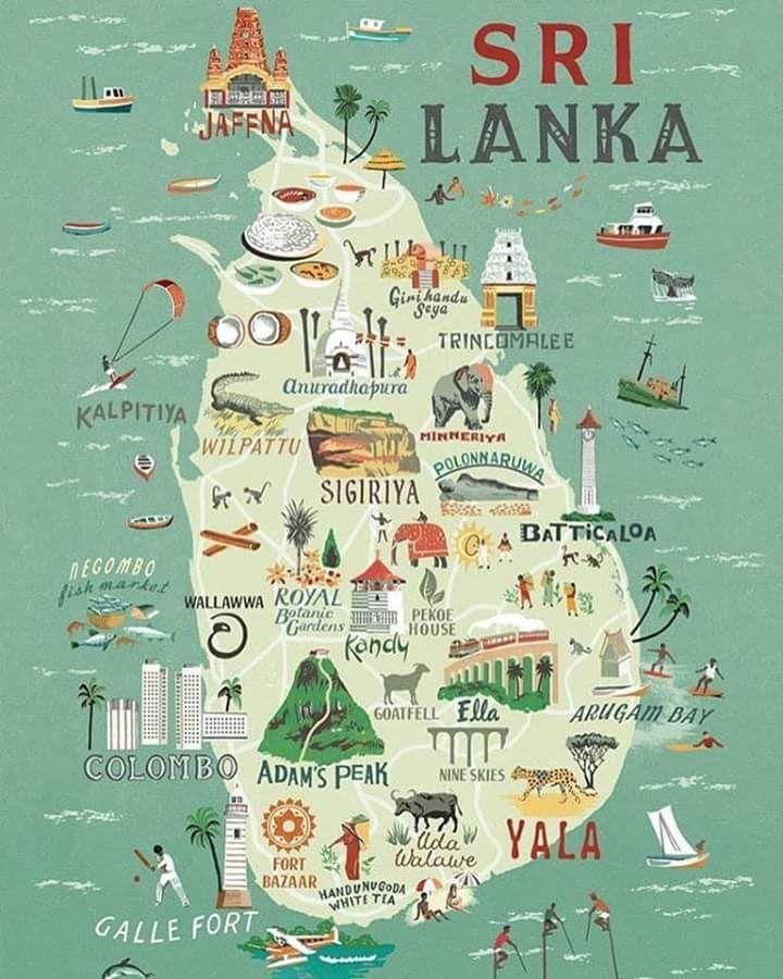 kat jeyografik nan Sri Lanka kat jeyografik afich