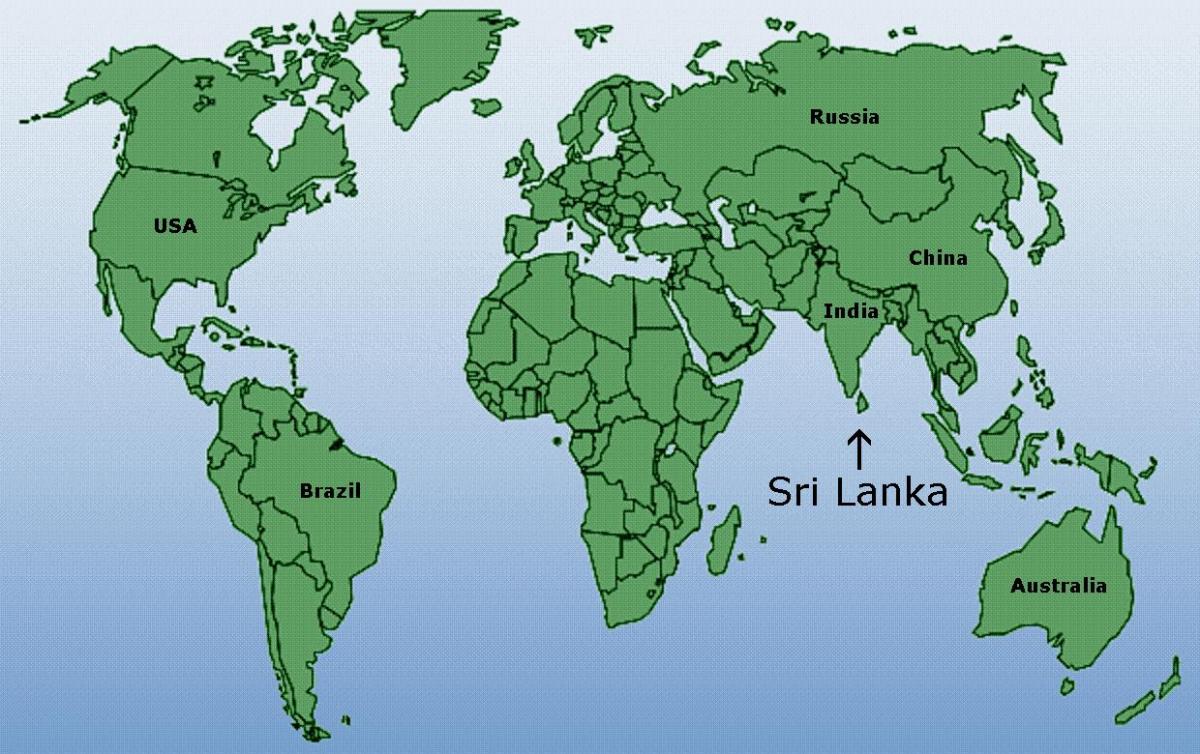 mondyal kat jeyografik ki montre Sri Lanka