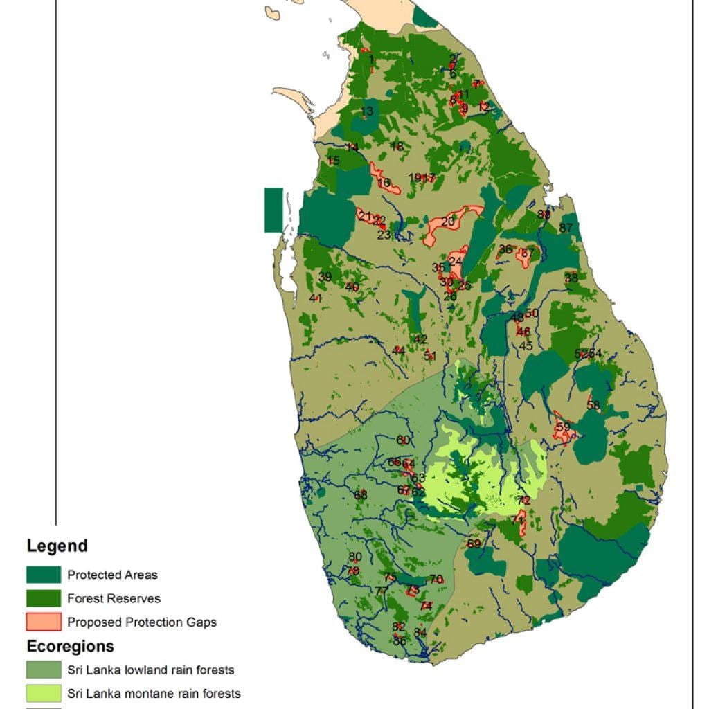 kat jeyografik nan Sri Lankan forè