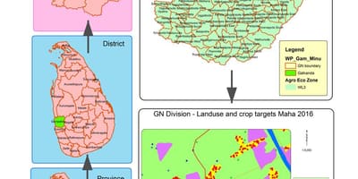 Kat jeyografik nan syèl divizyon kat jeyografik Sri Lanka