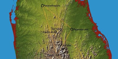 Kat jeyografik nan mòn peyi Sri Lanka
