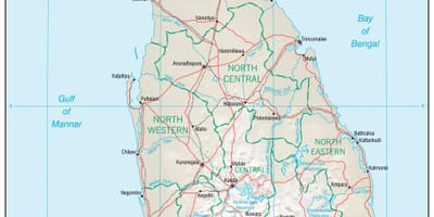 Map de navigasyon a kat jeyografik Sri Lanka