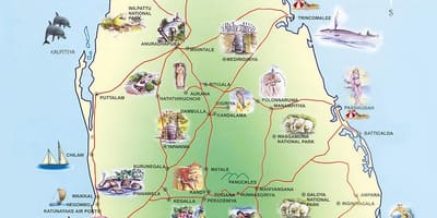 Atraksyon touris nan Sri Lanka kat jeyografik