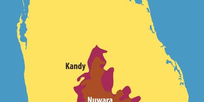 Kat jeyografik nan Sri Lanka te plantasyon