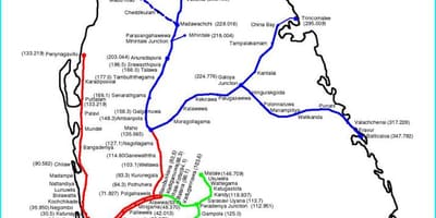 Tren wout kat jeyografik Sri Lanka