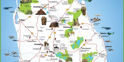 Kote touris nan Sri Lanka kat jeyografik